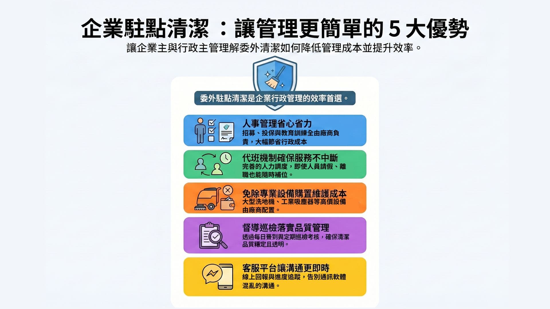 企業駐點清潔5大優勢