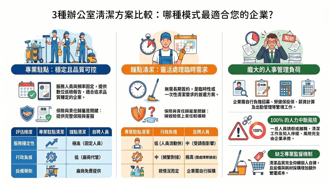 辦公室清潔辦法比較